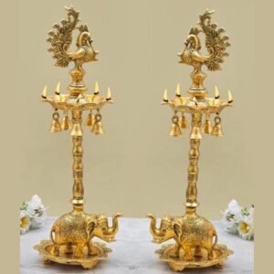 Peacock Pillar Diya
